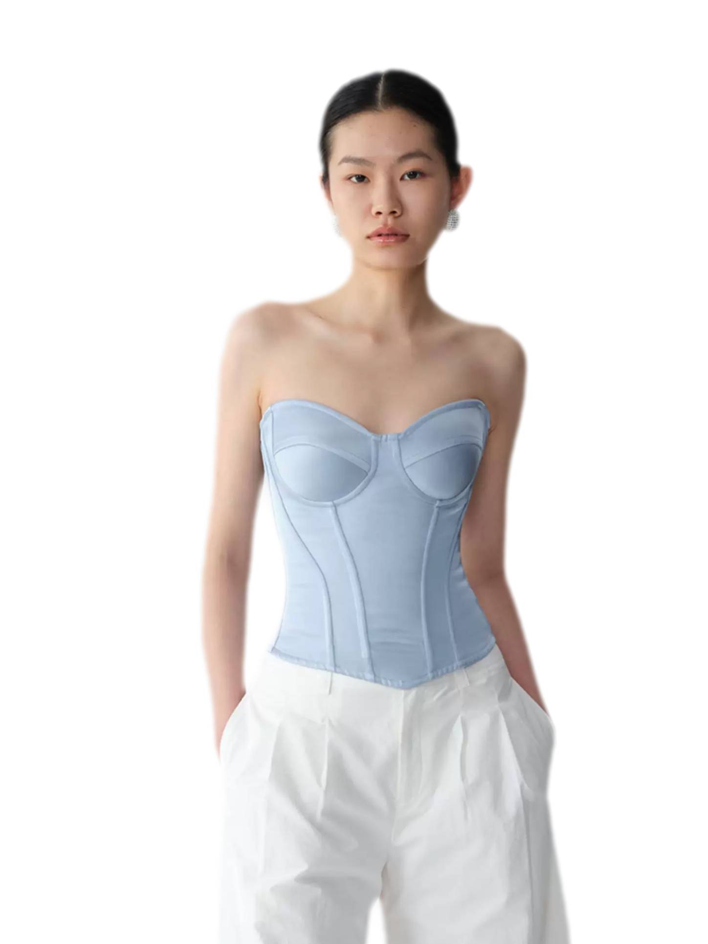 Velvet Bow Satin Corset