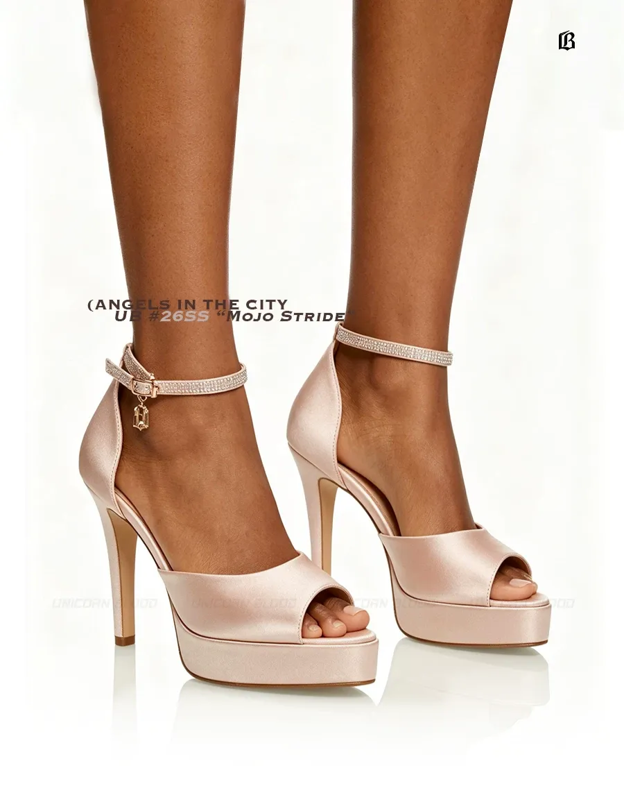 Satin Platform Peep-Toe Heels