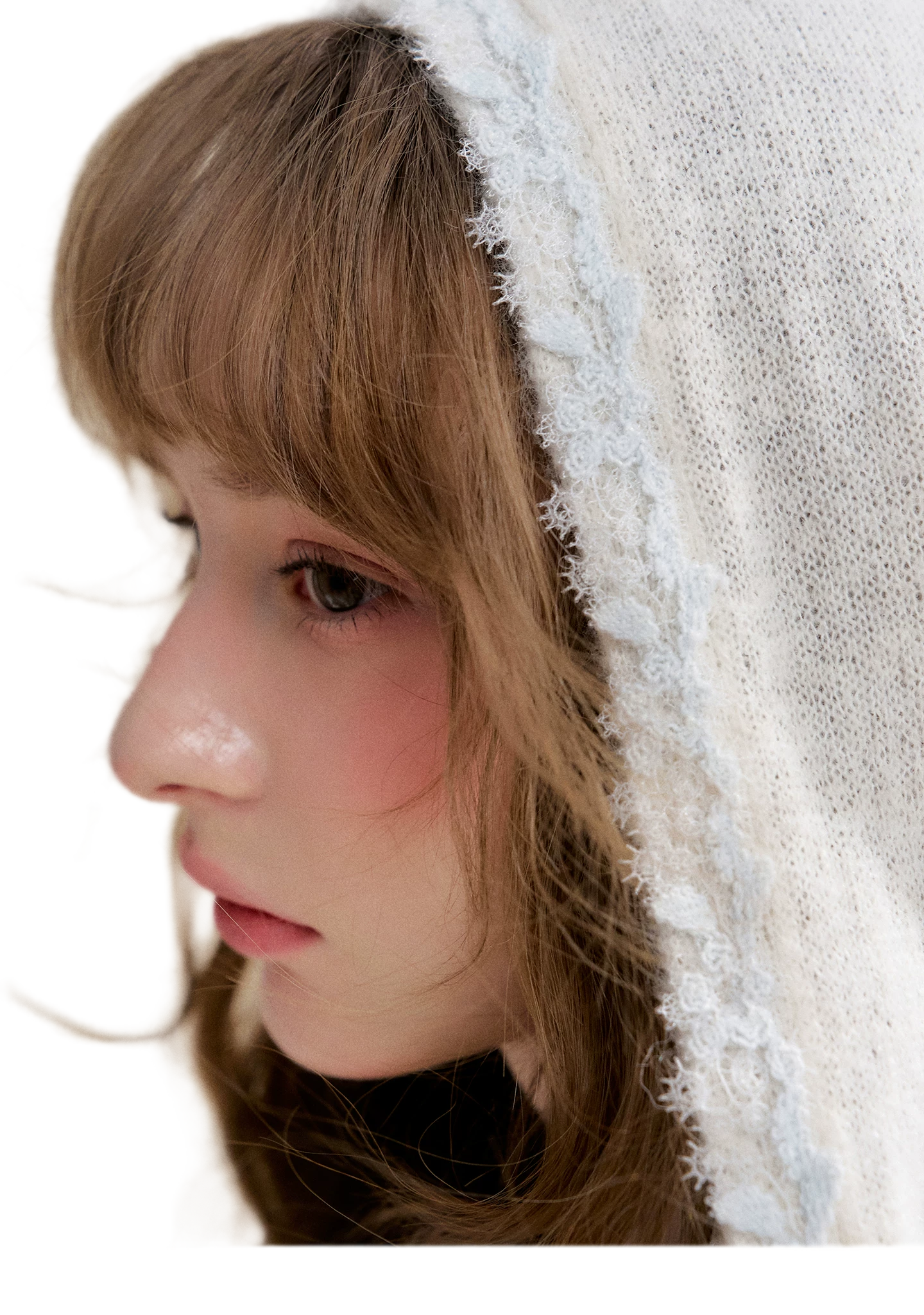 Lace Hood Knit Hoodie