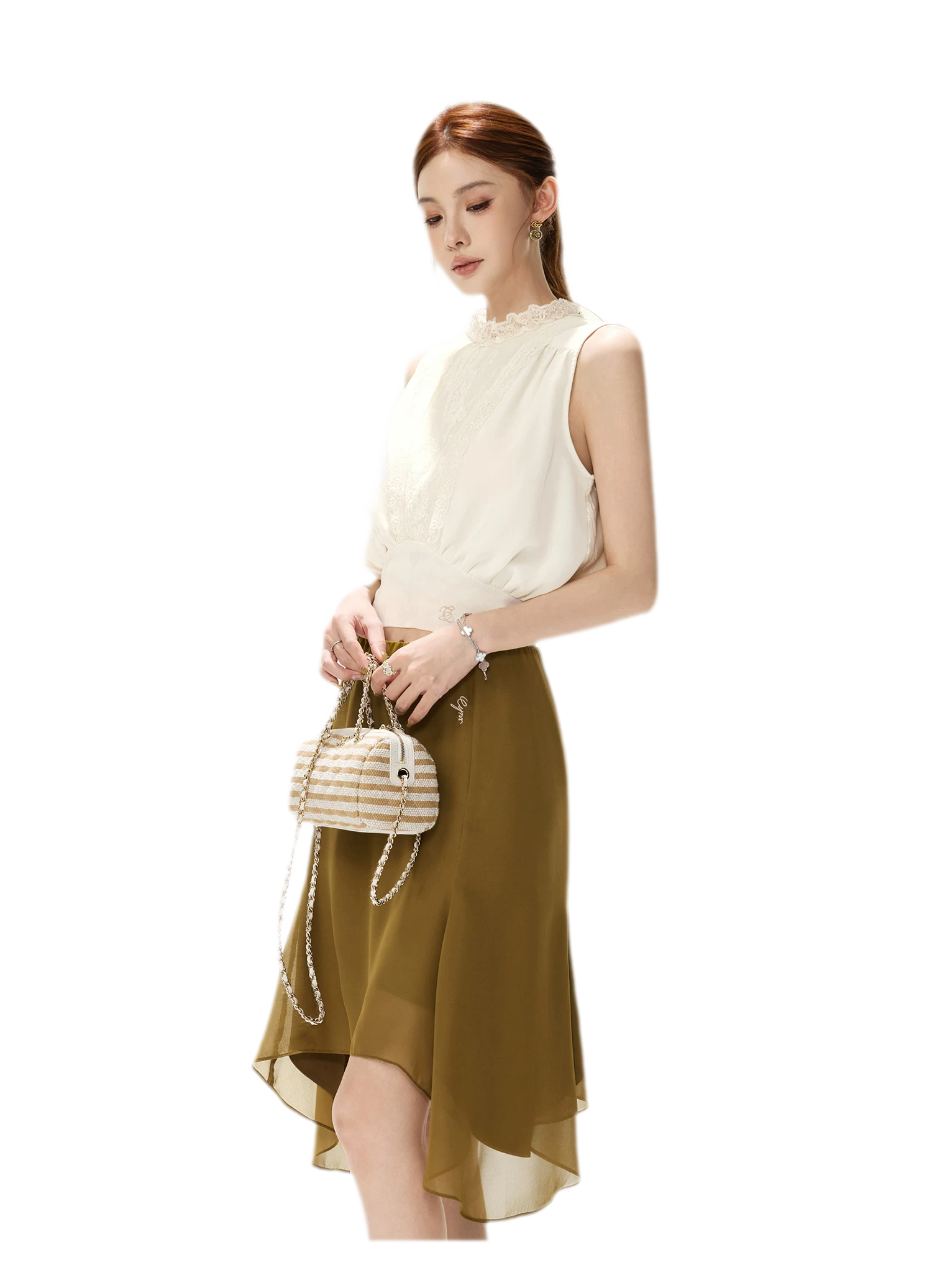 Layered Chiffon A-Line Skirt