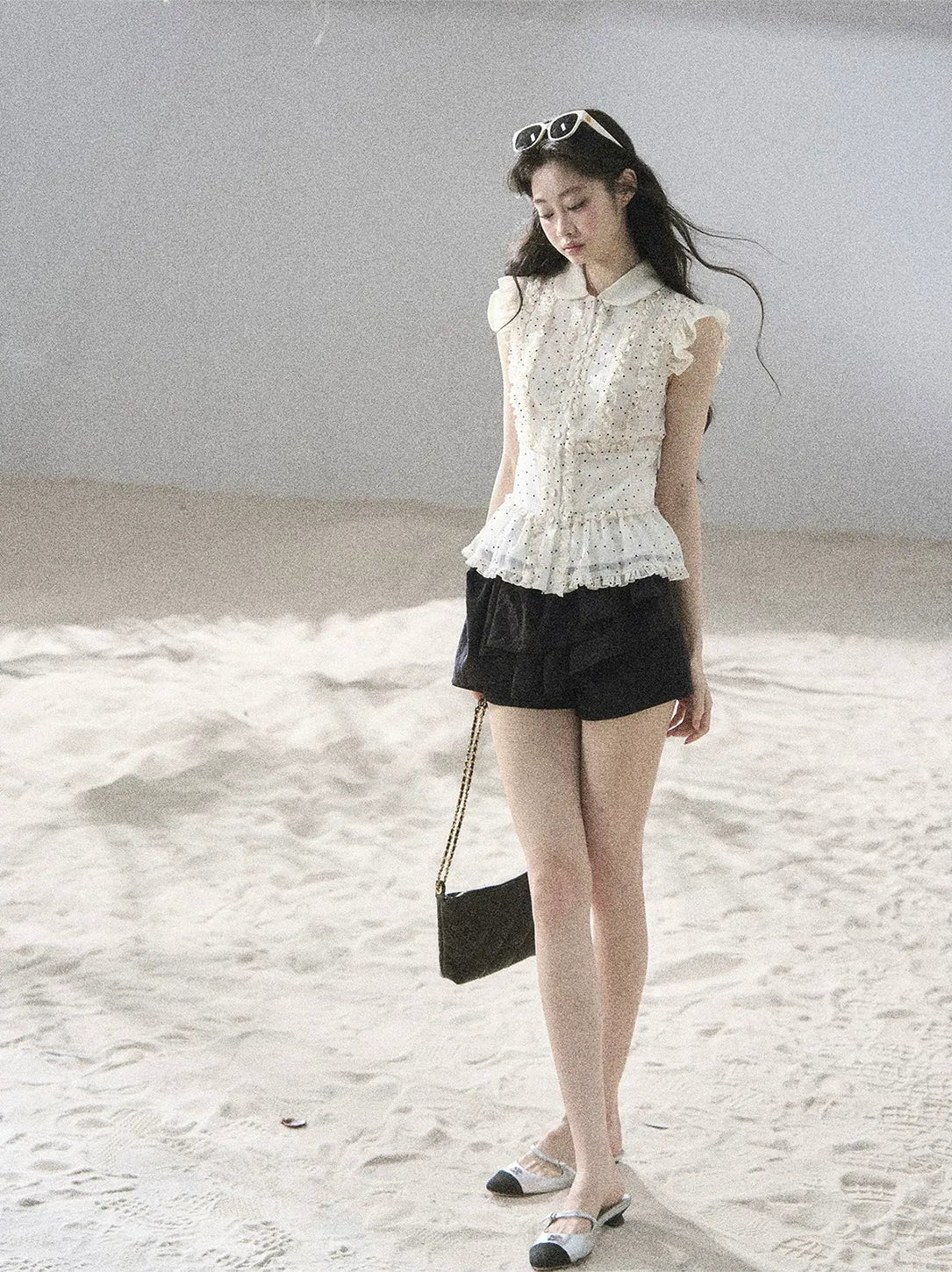 Polka Dot Ruffle Blouse