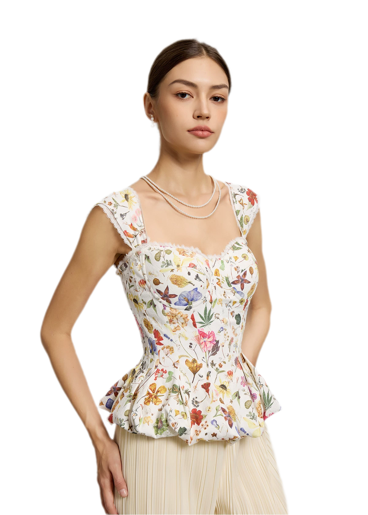 Floral Boned Corset Top