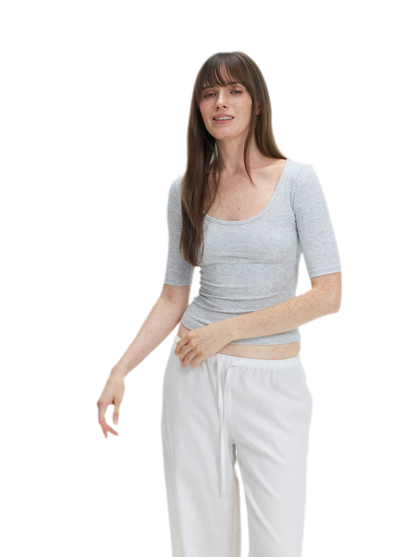 Soft U-Neck Slim-Fit T-Shirt