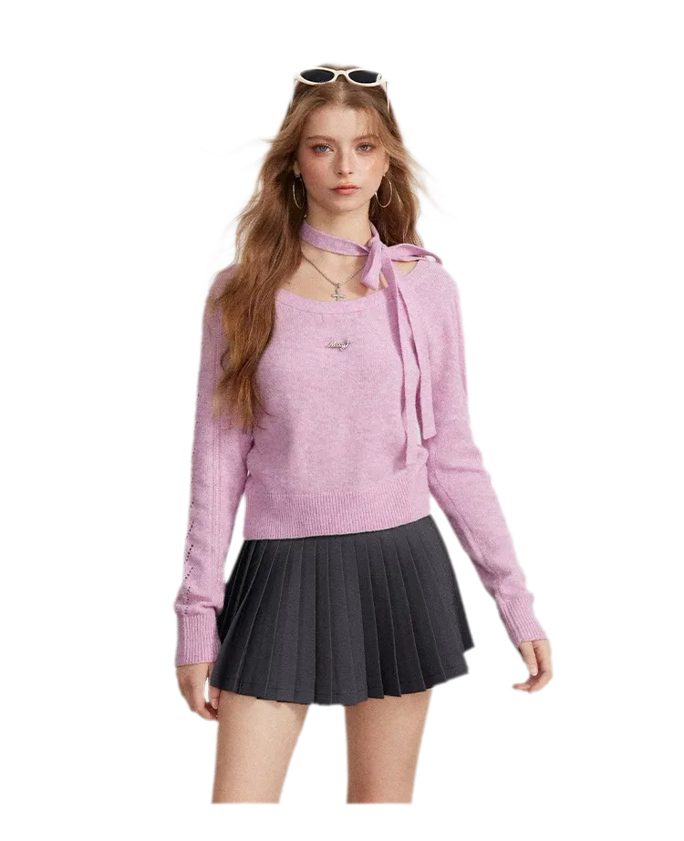 Openwork Reversible Knit Top