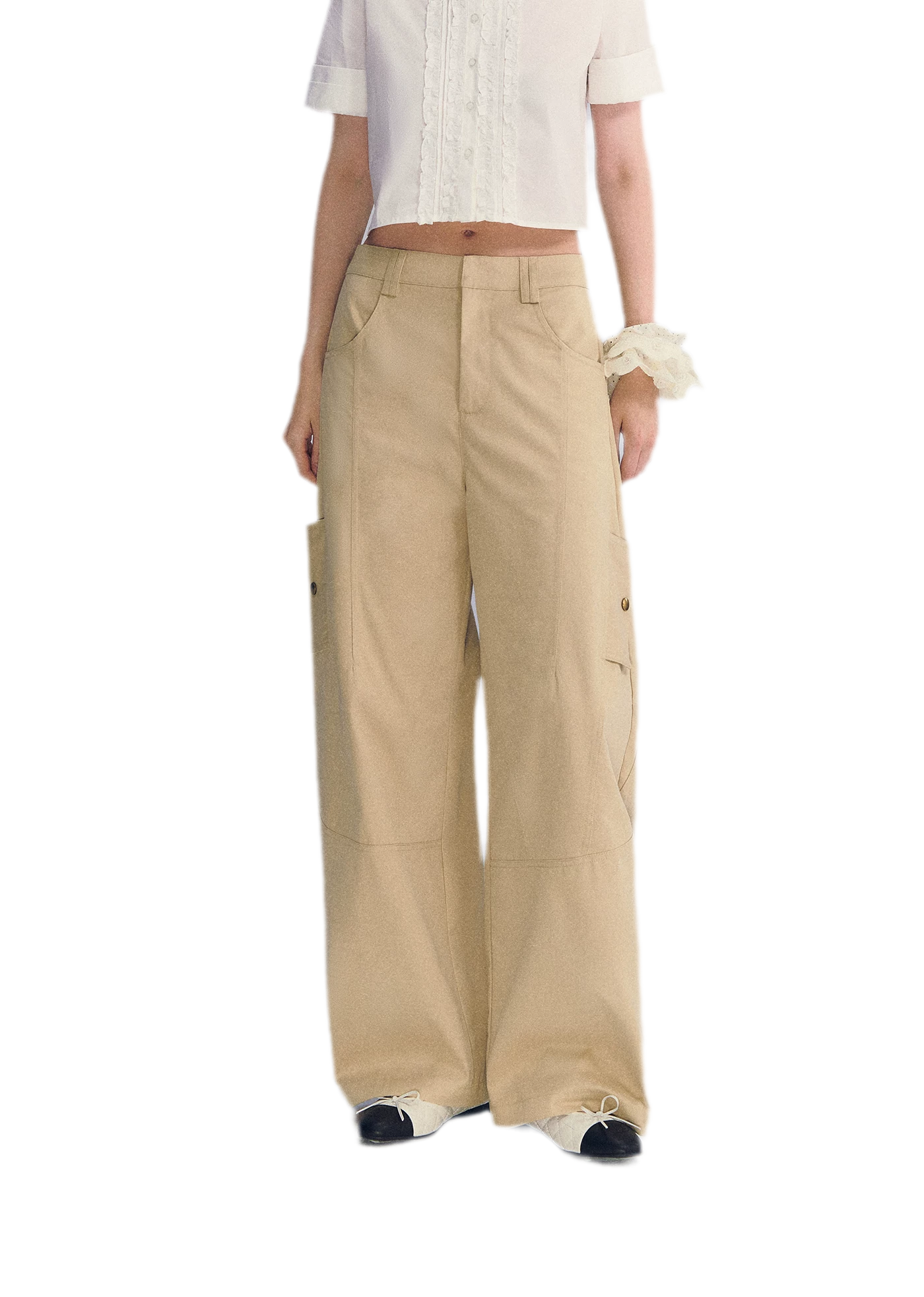 Deconstructed Curved Cargo Pants
