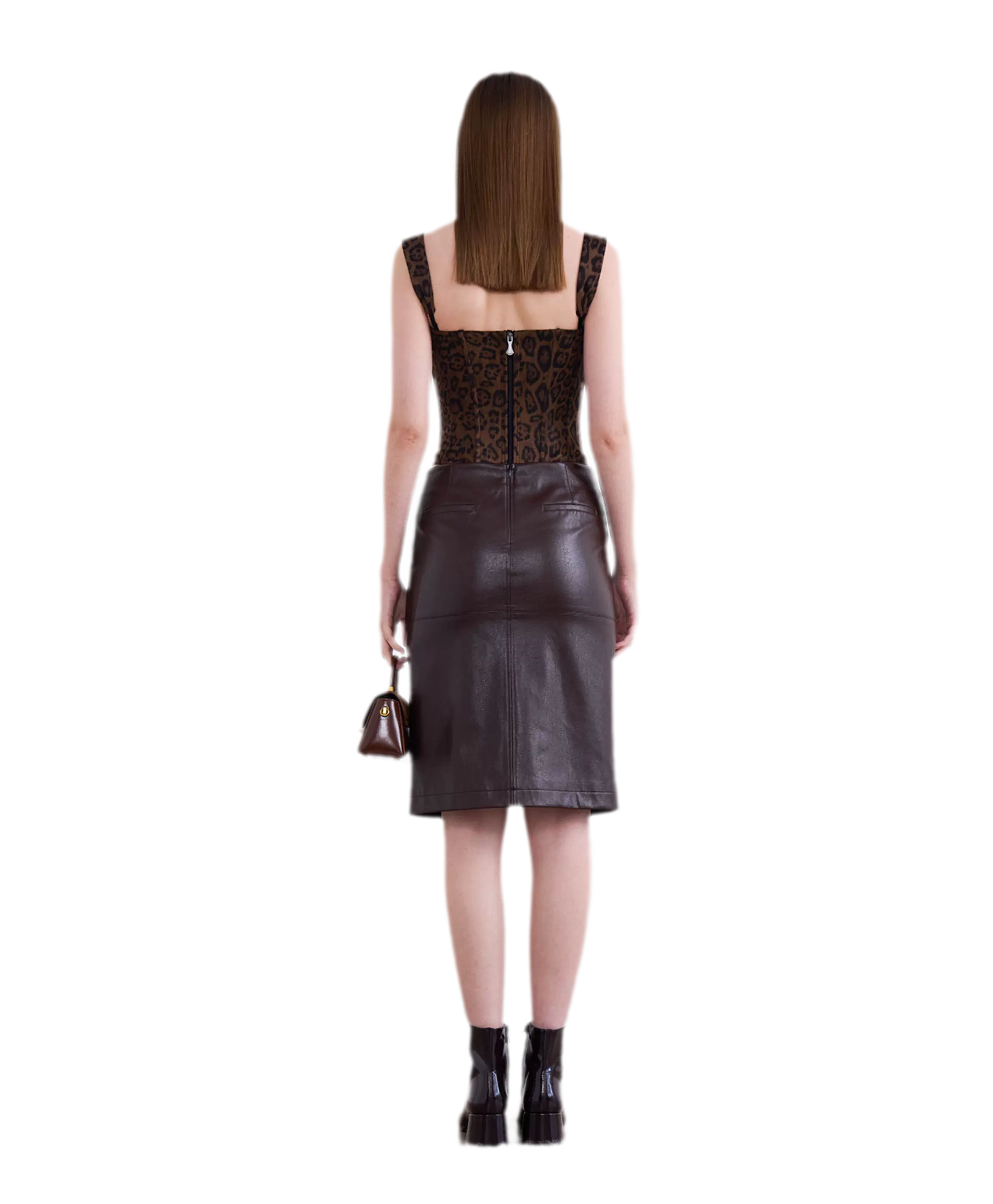 Leopard Boned Bustier Top