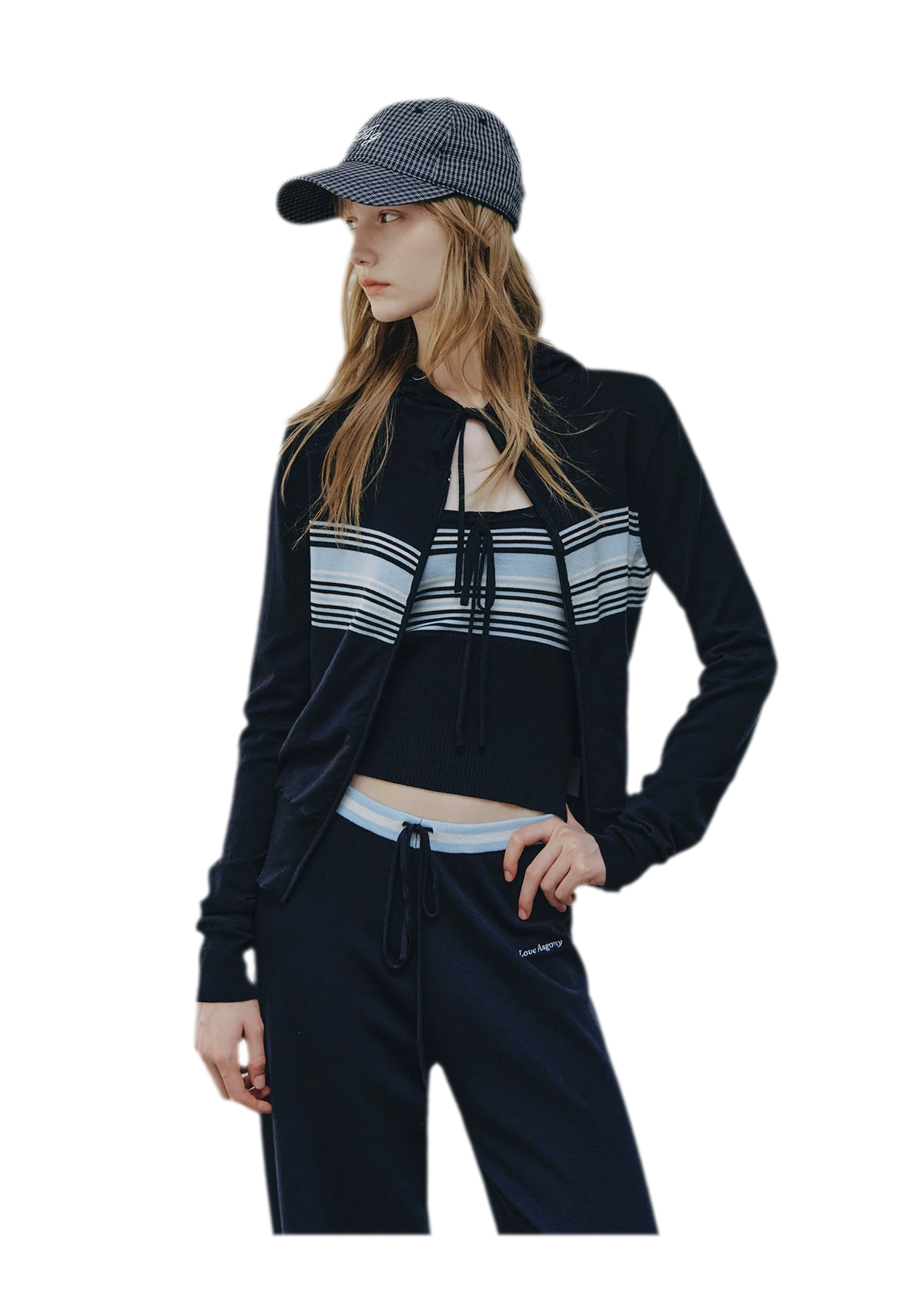 Striped Hooded Three-Piece Set