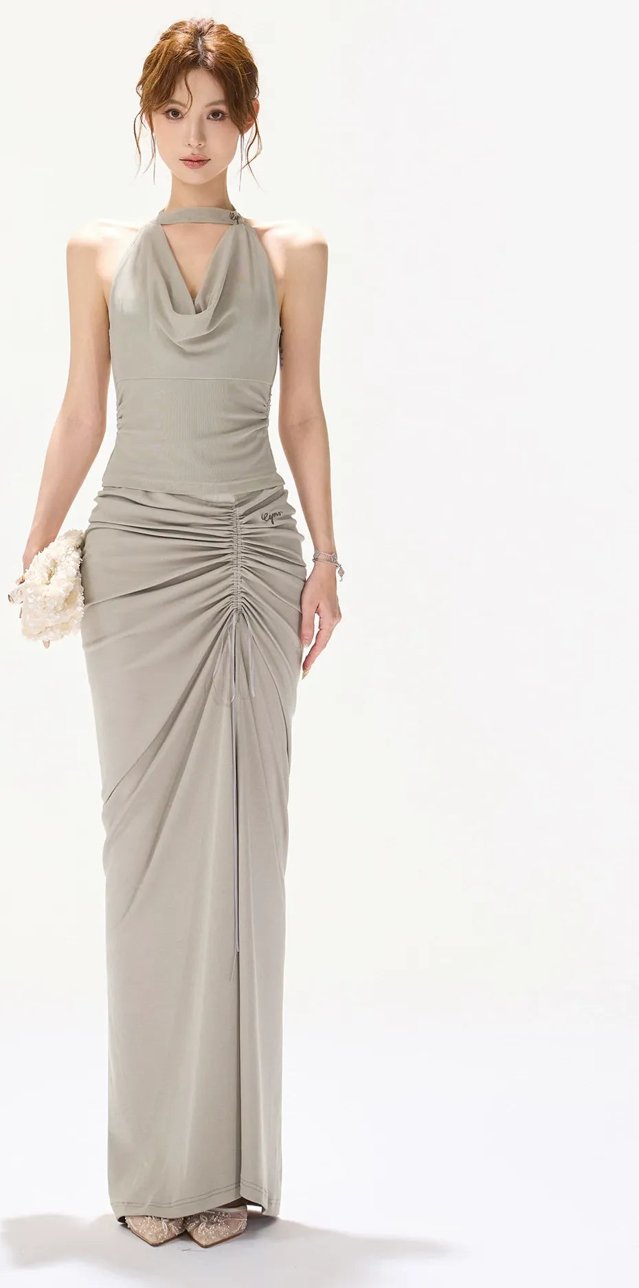 Draped Halter Tank Top