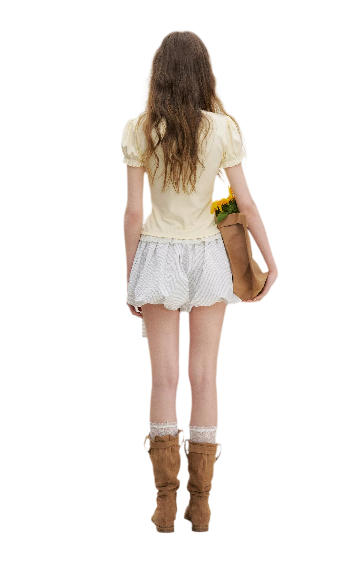 Bow Tie Elastic Waist Casual Shorts