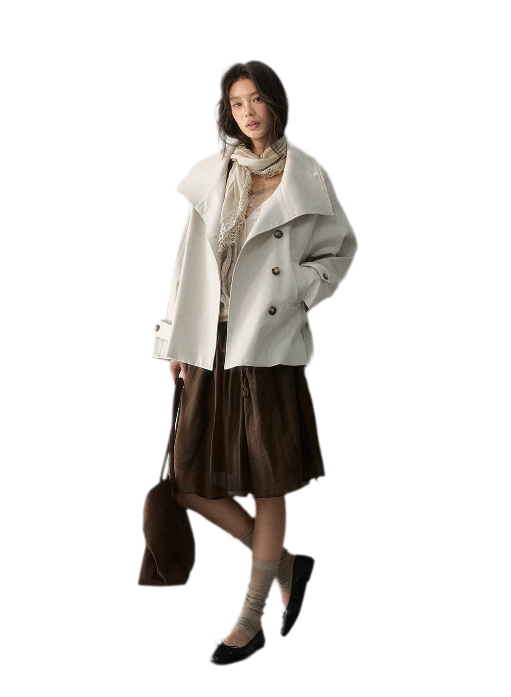 Trench coat in twill ad alta densità con cintura