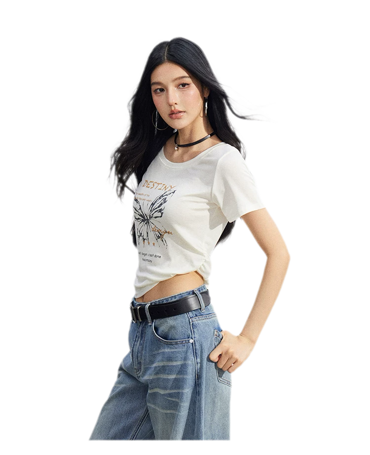 Butterfly Ruched Tee