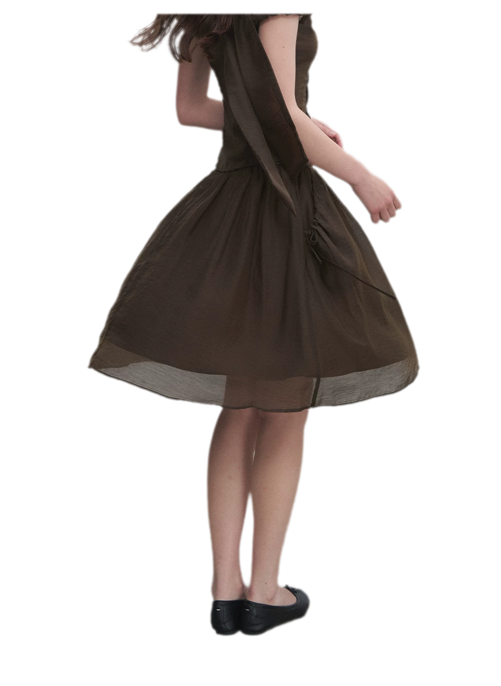 Tie-Neck Flared Skirt Set