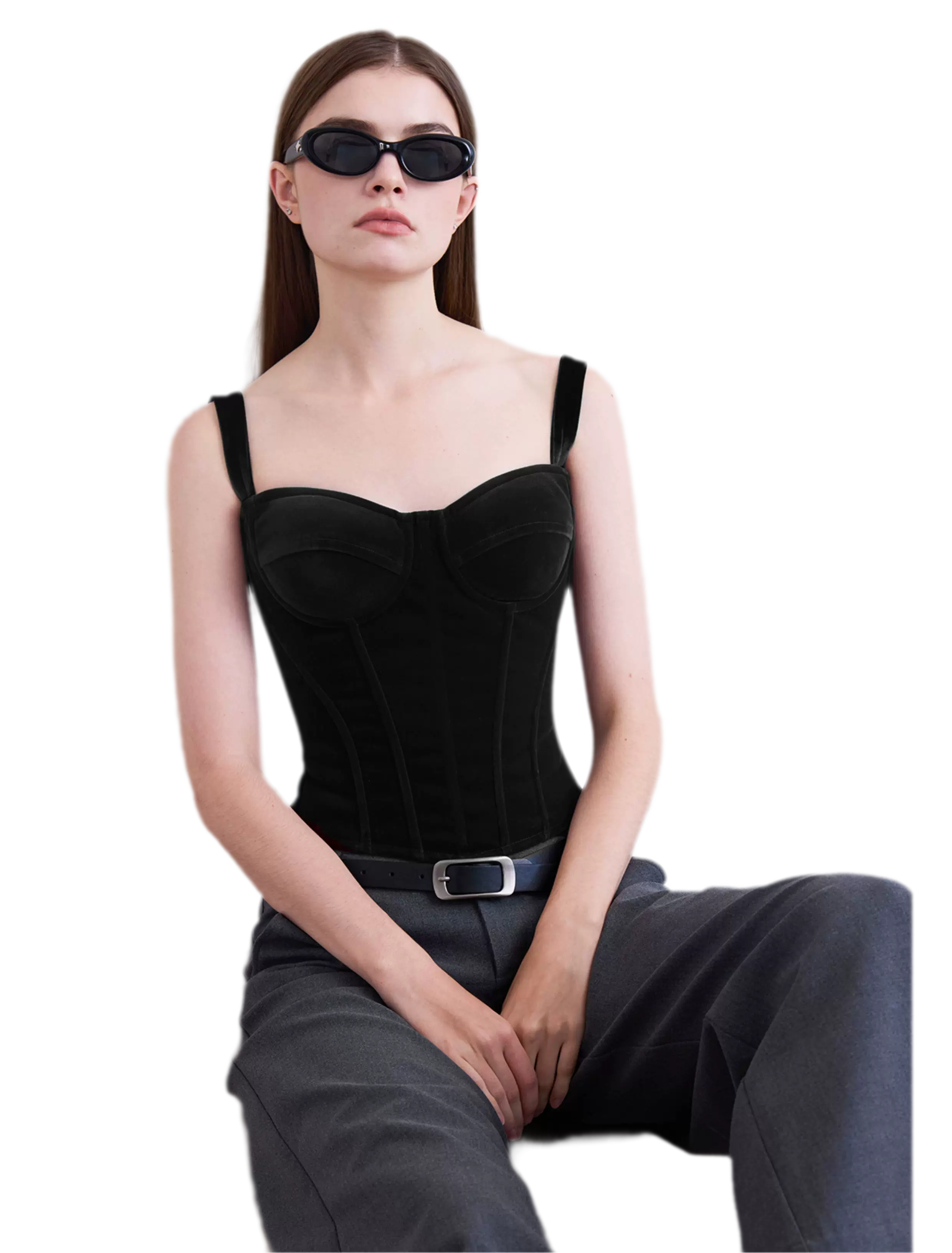 Velvet Boned Corset Top