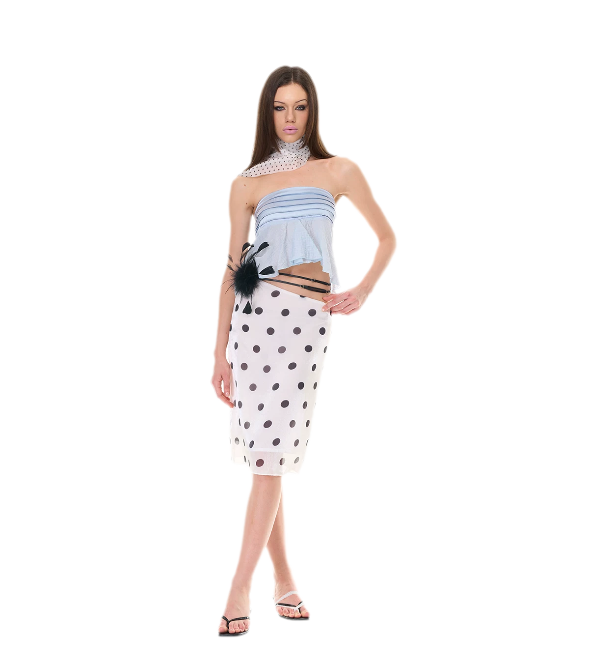 Textured Peplum Skirt Set