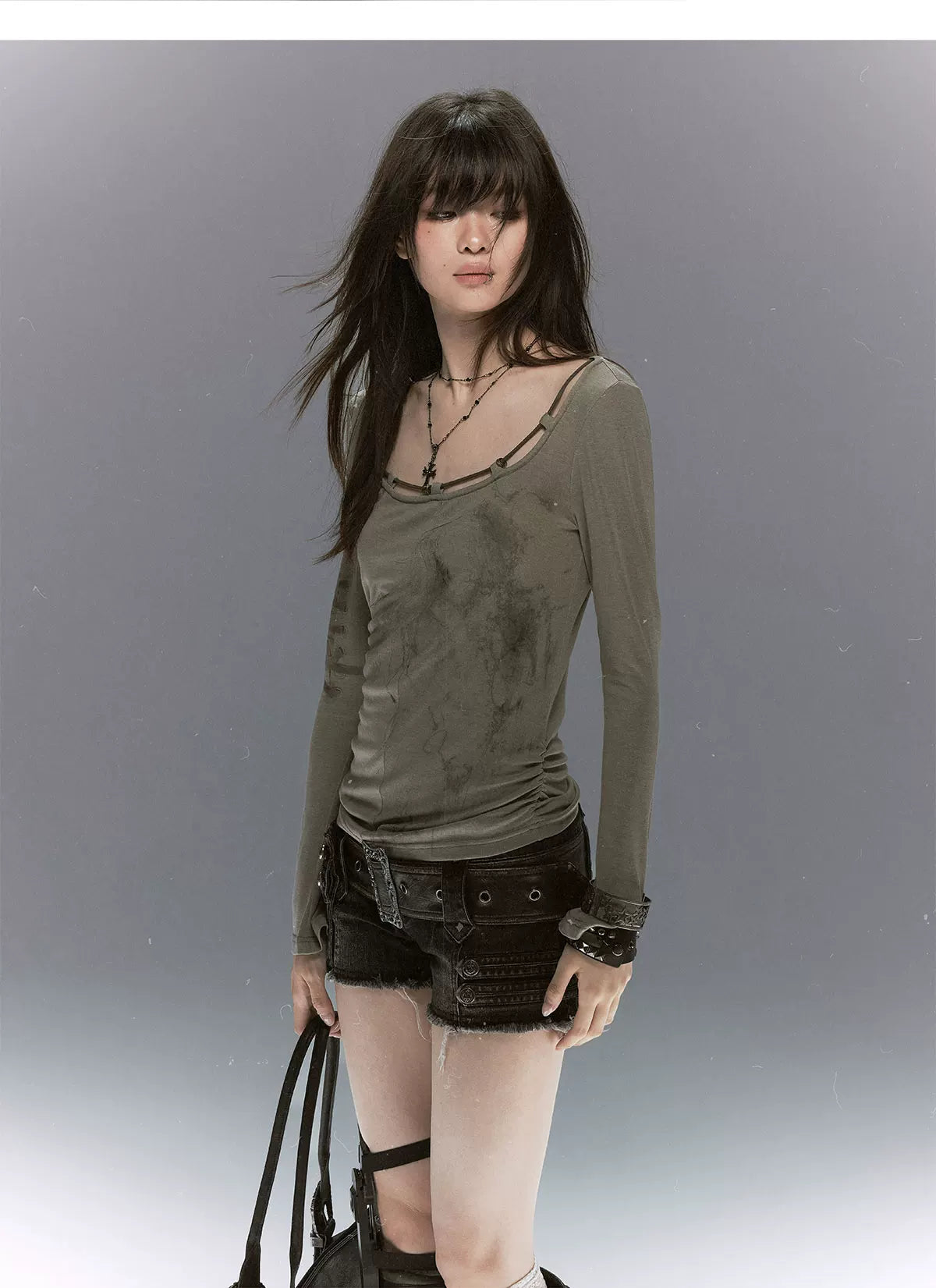 Leather Belt Denim Shorts