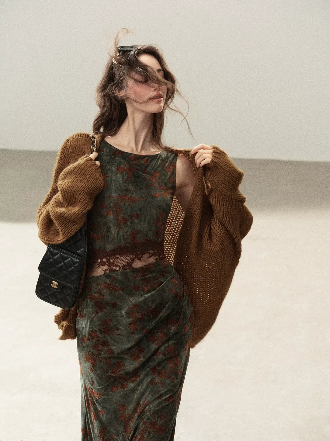 Cardigan aperto in maglia grossa