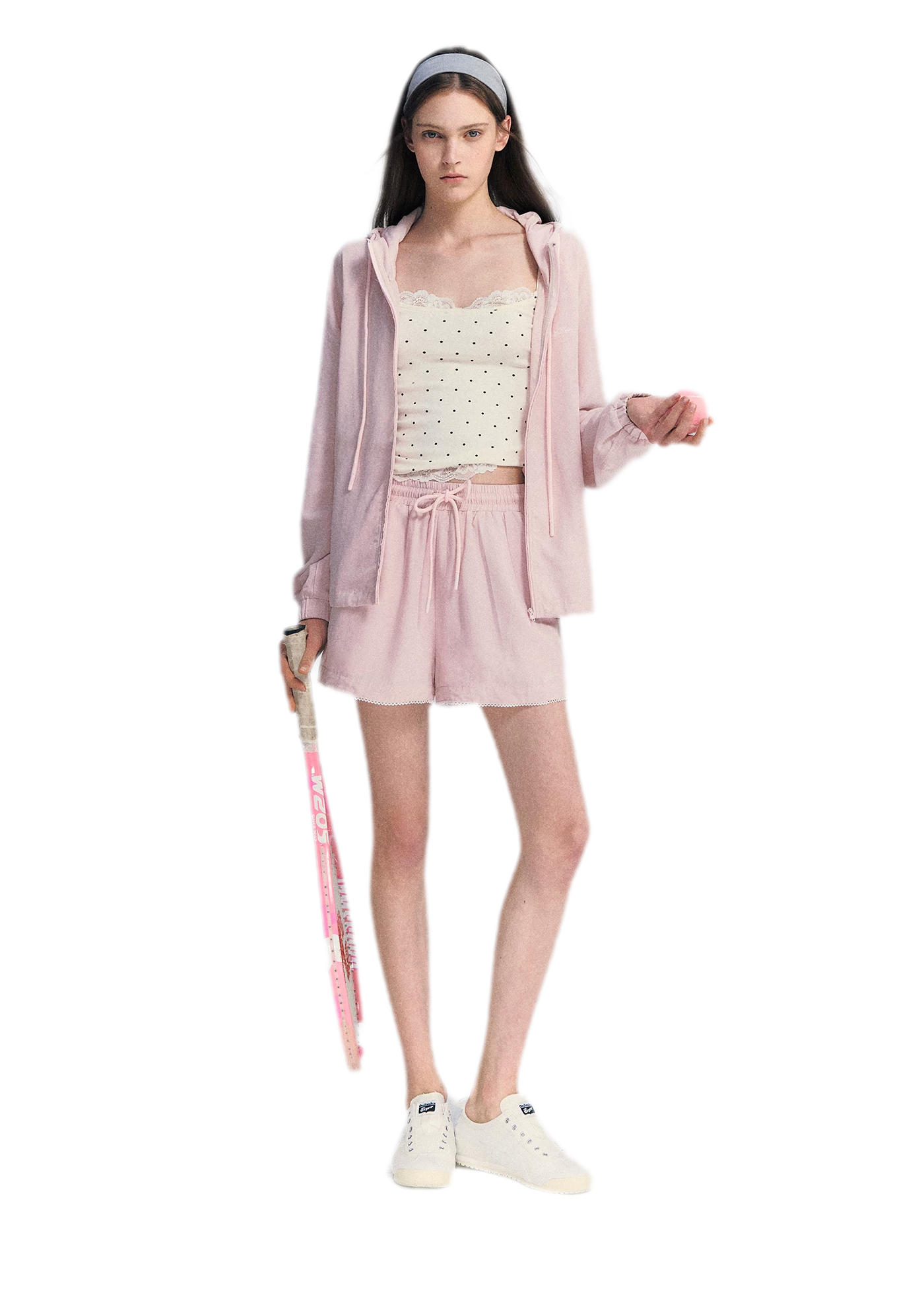 Lace Trim Drawstring Set
