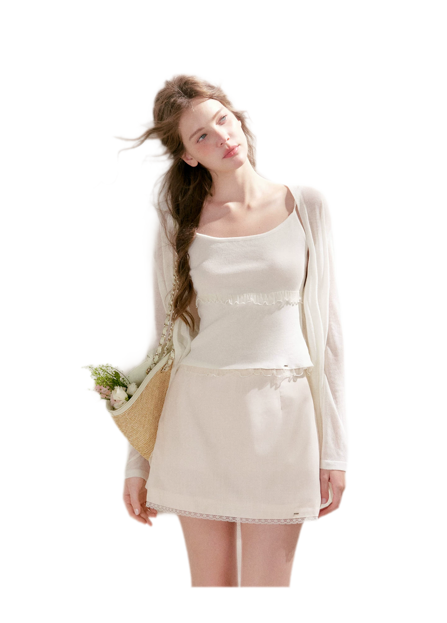 Lace Trim A-Line Mini Skirt