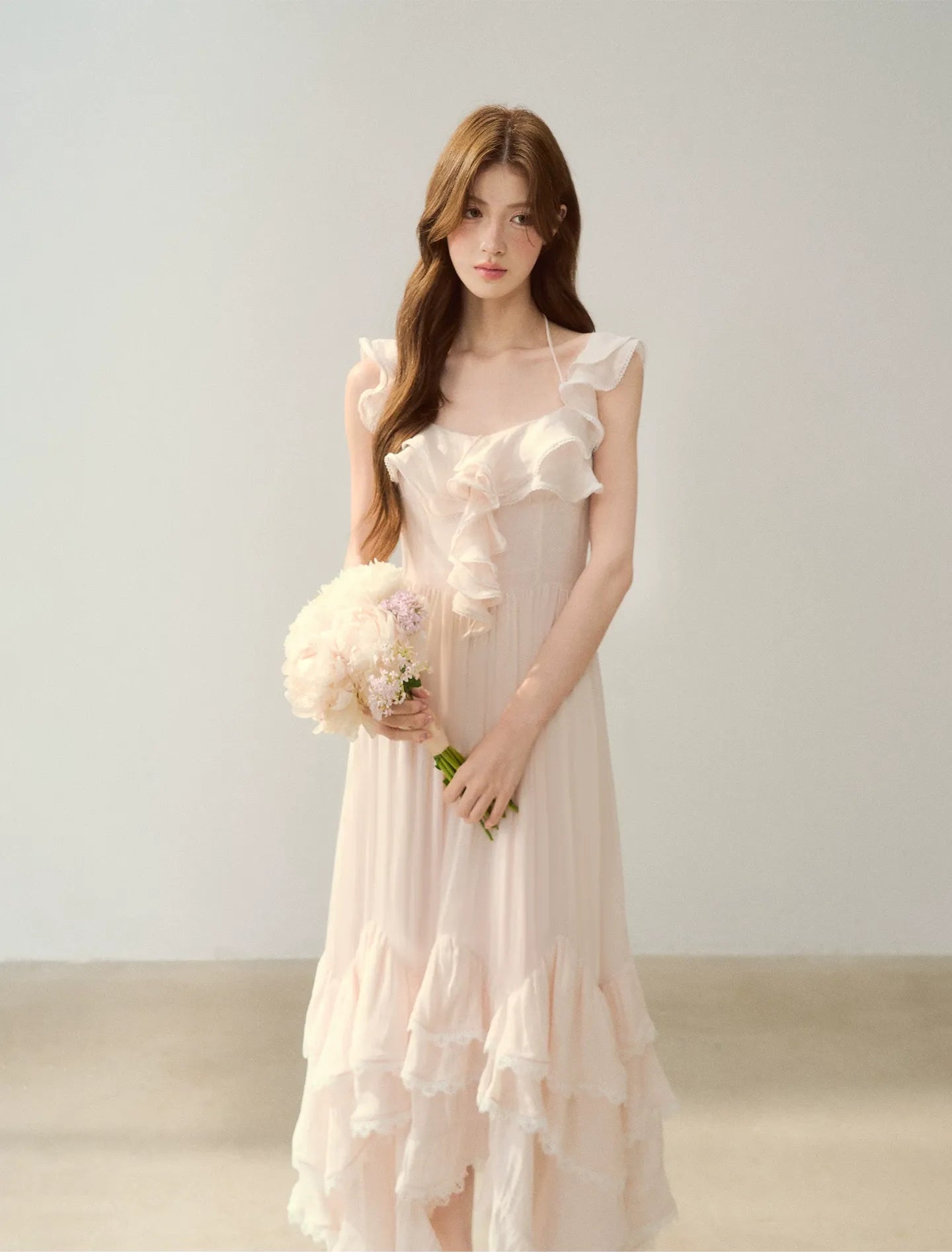 Soft Drape Ruffle Dress