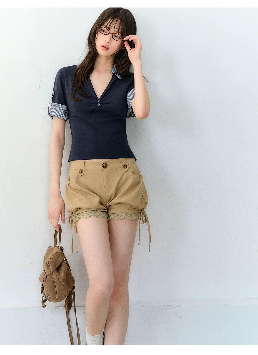 Korean Vintage Two-in-One Polo T-shirt