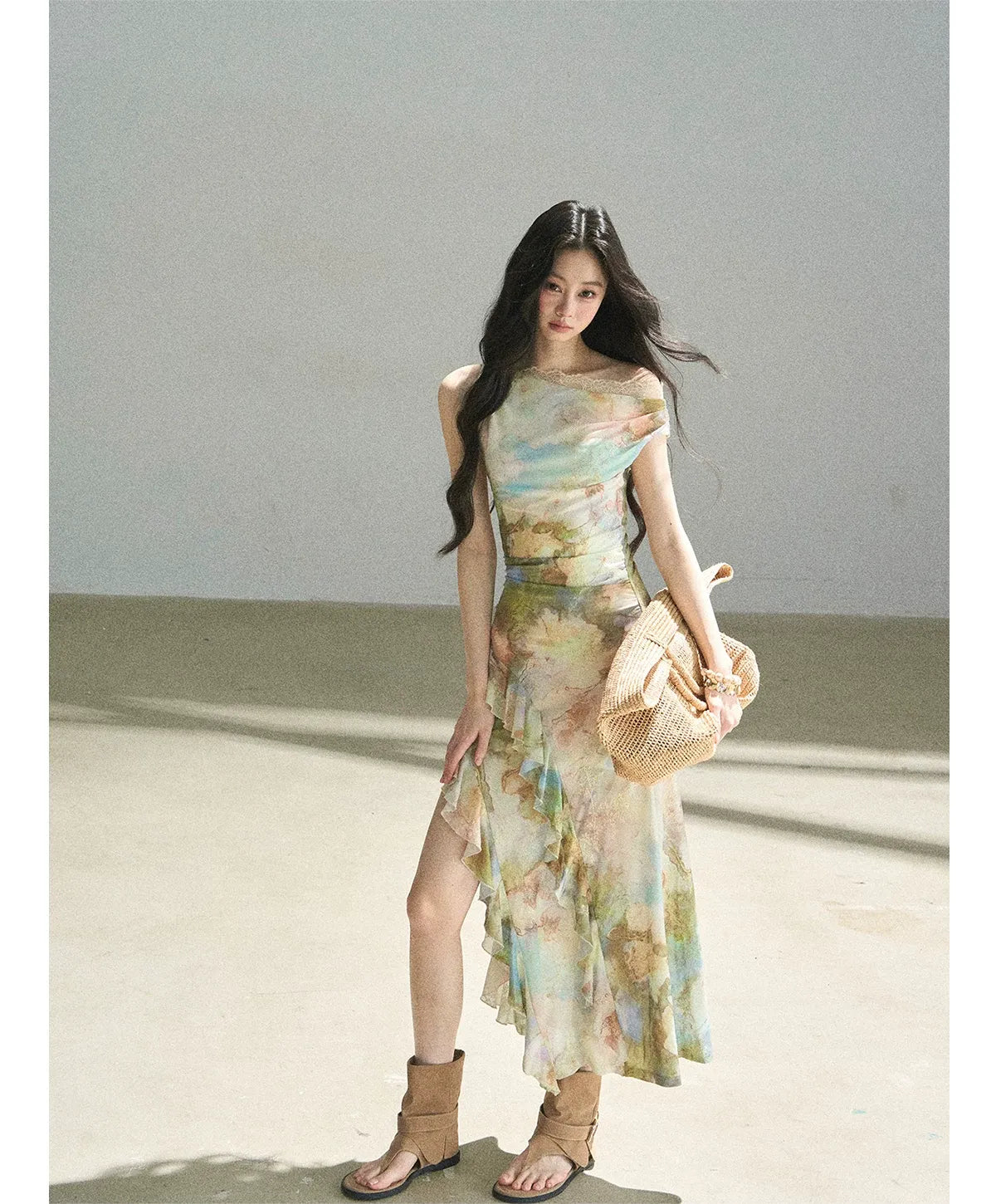 Floral Off-Shoulder Maxi Dress