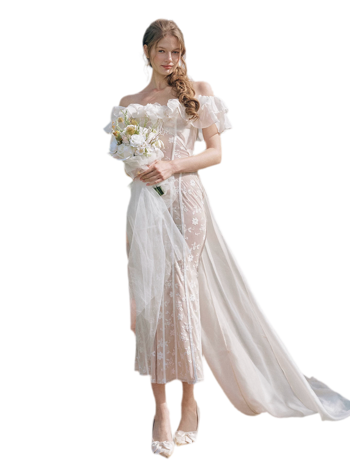 Floral Lace Corset Gown
