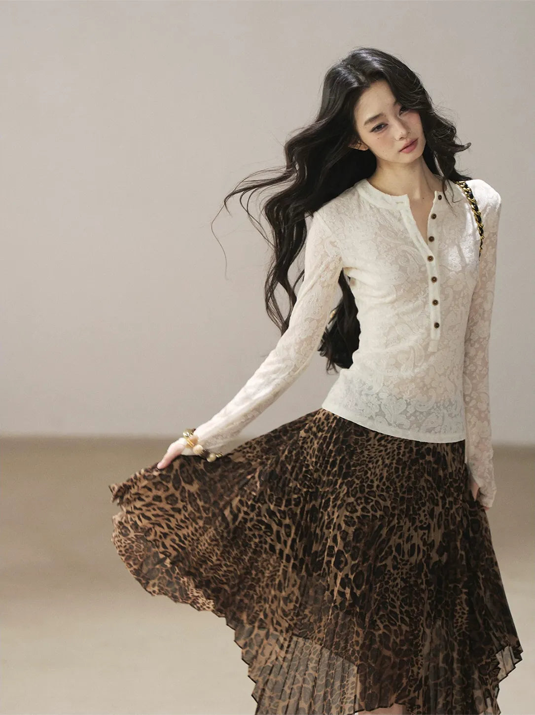 Paisley Jacquard Cropped Wool Top