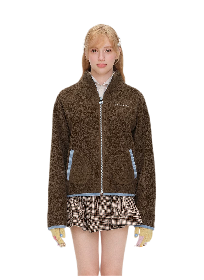 Printed Fleece Raglan Jacket