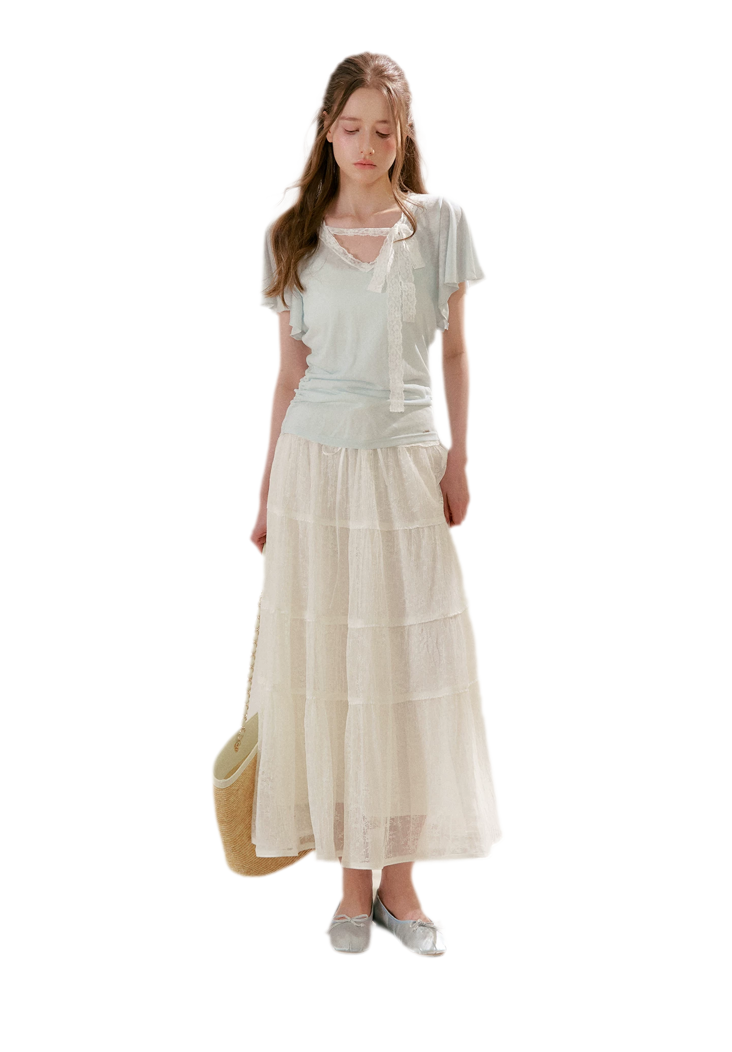 Snowflake Tencel Linen Lace T-shirt