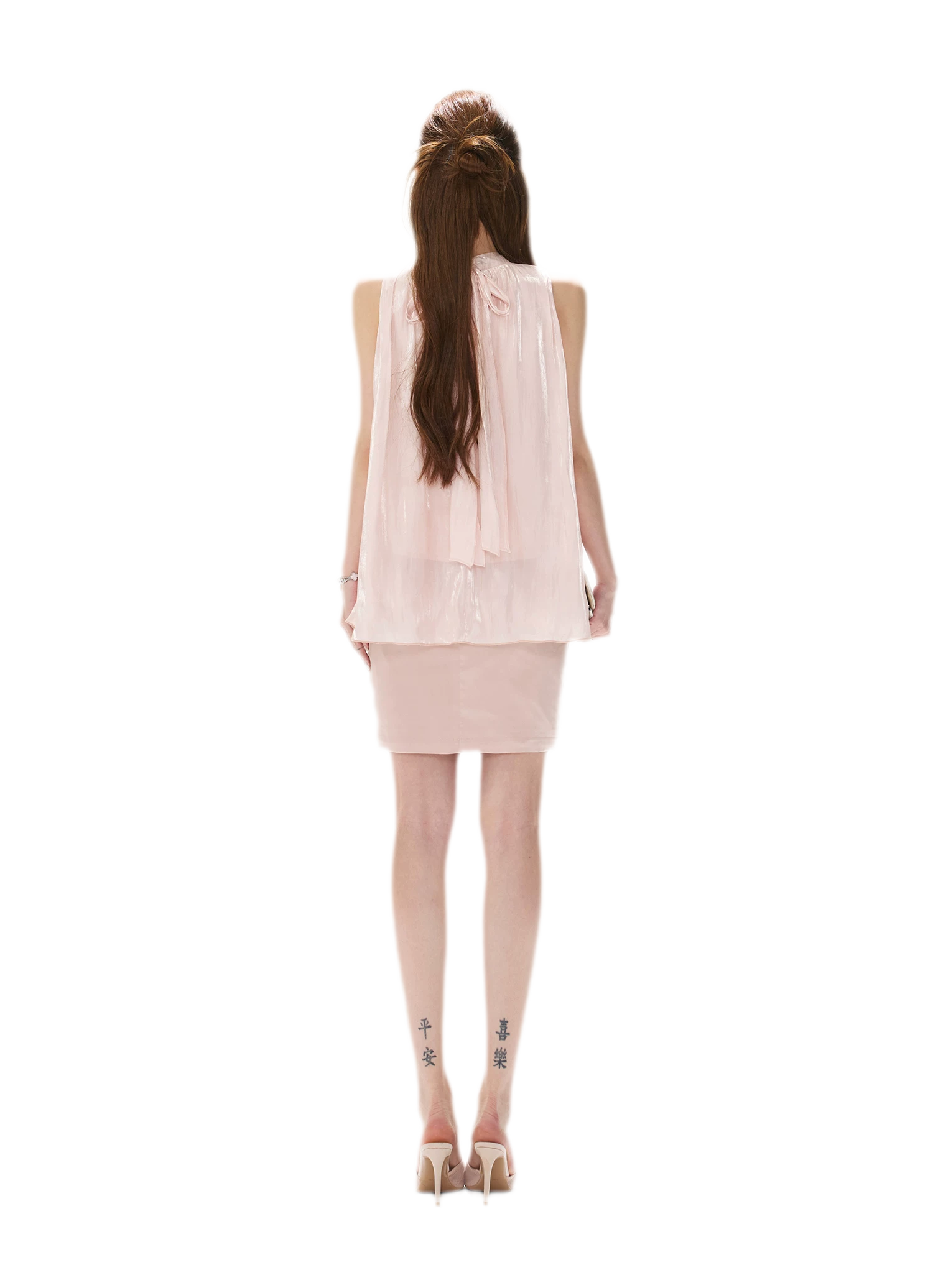 Pearl-Sheen Stand Collar Top