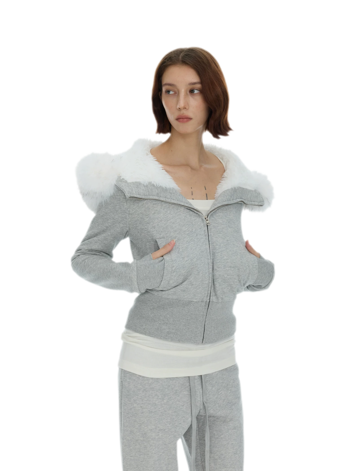 Detachable Fur Collar Hoodie Jacket