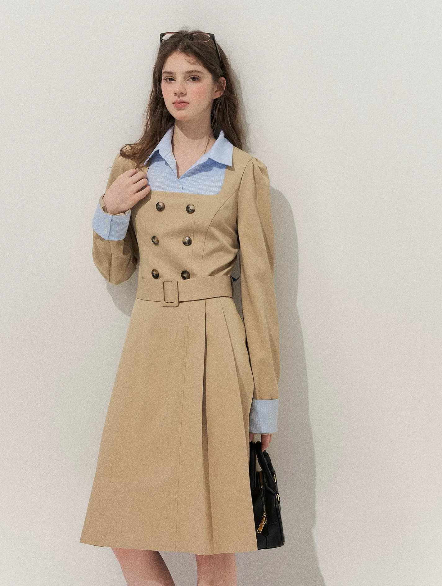 Vintage Trench Collar Dress