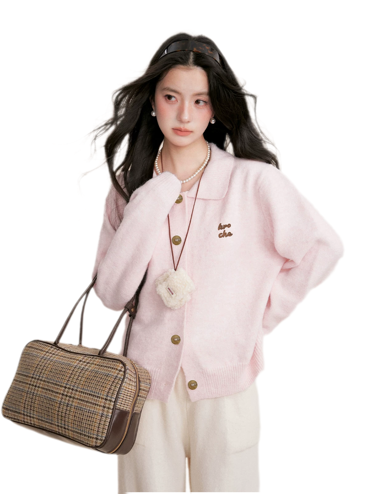 Wool Blend Collared Knit Set