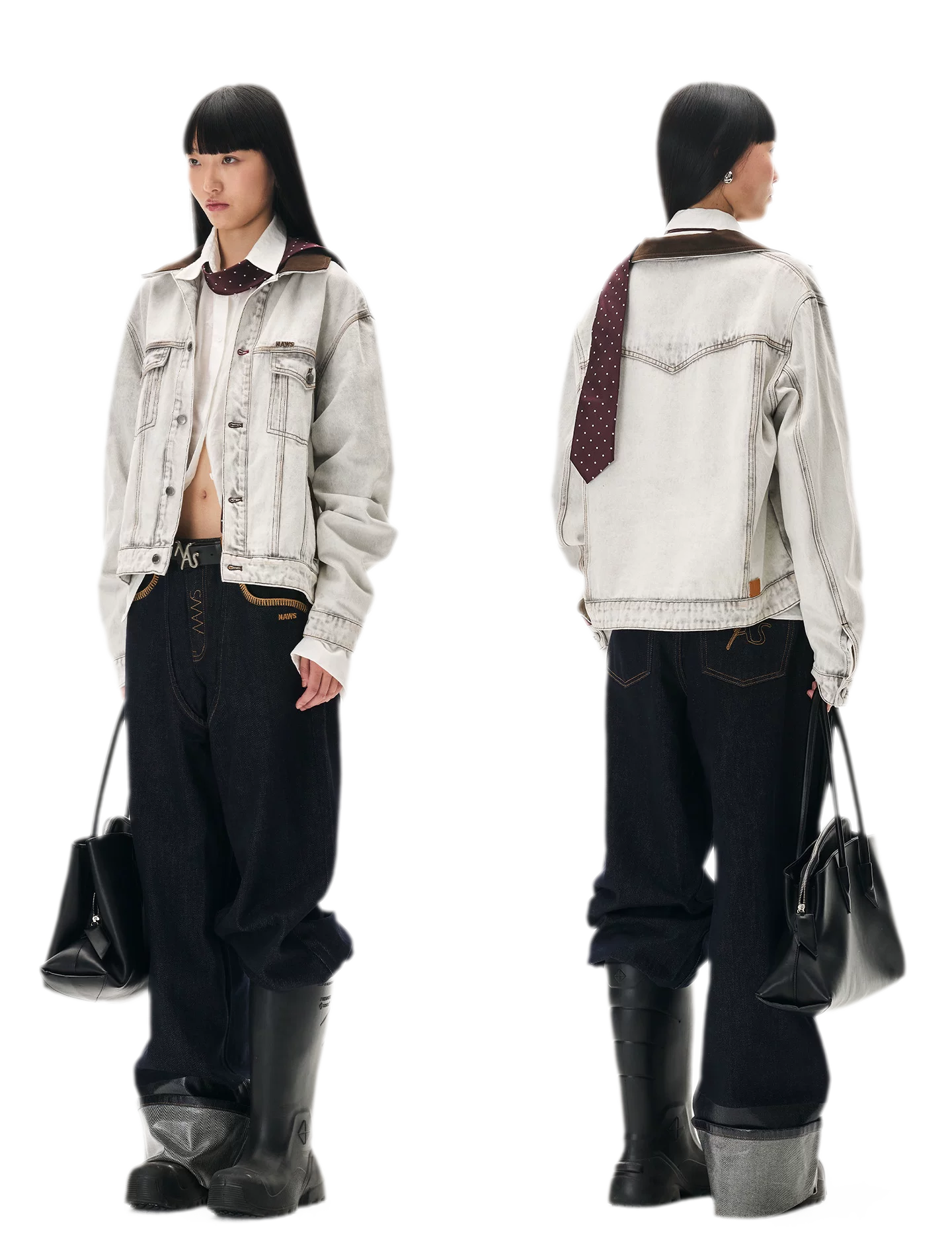 Enzyme Washed Suede-Panel Jacket