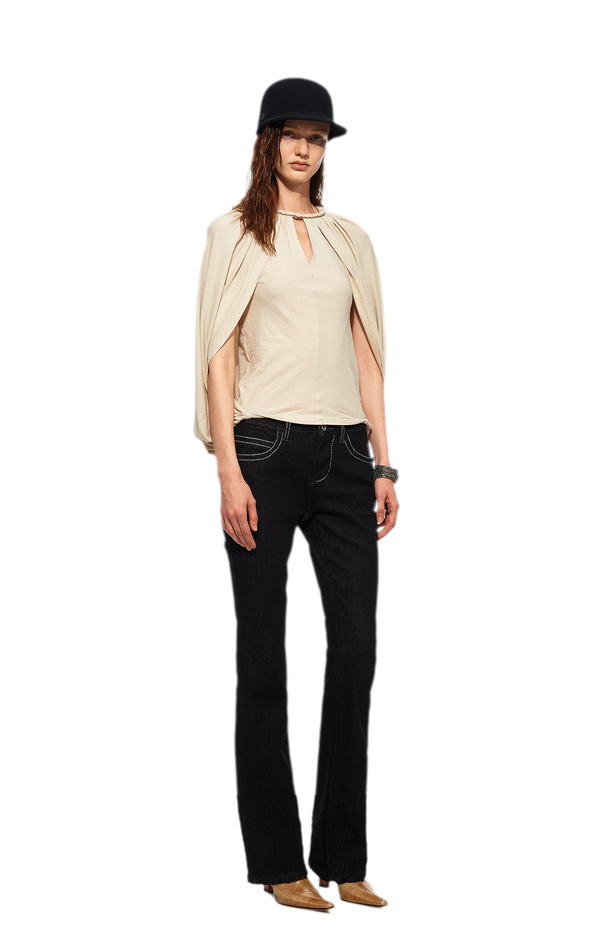 Cotton Cape Sleeve Top