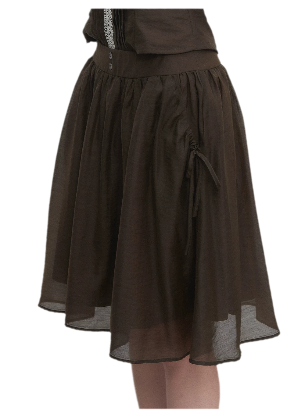 Tie-Neck Flared Skirt Set