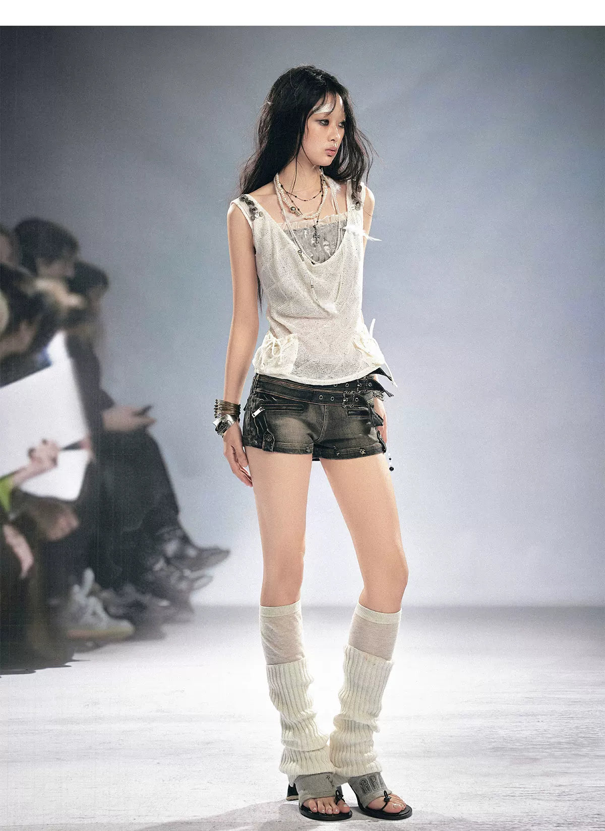 Sequin Lattice Pocket Cami