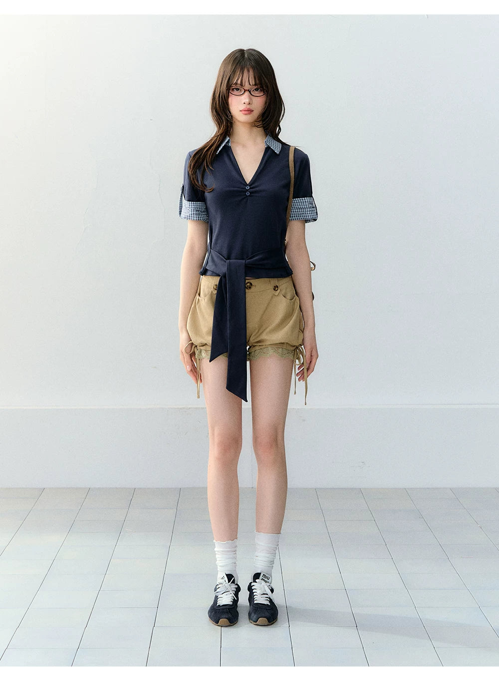 Korean Vintage Two-in-One Polo T-shirt