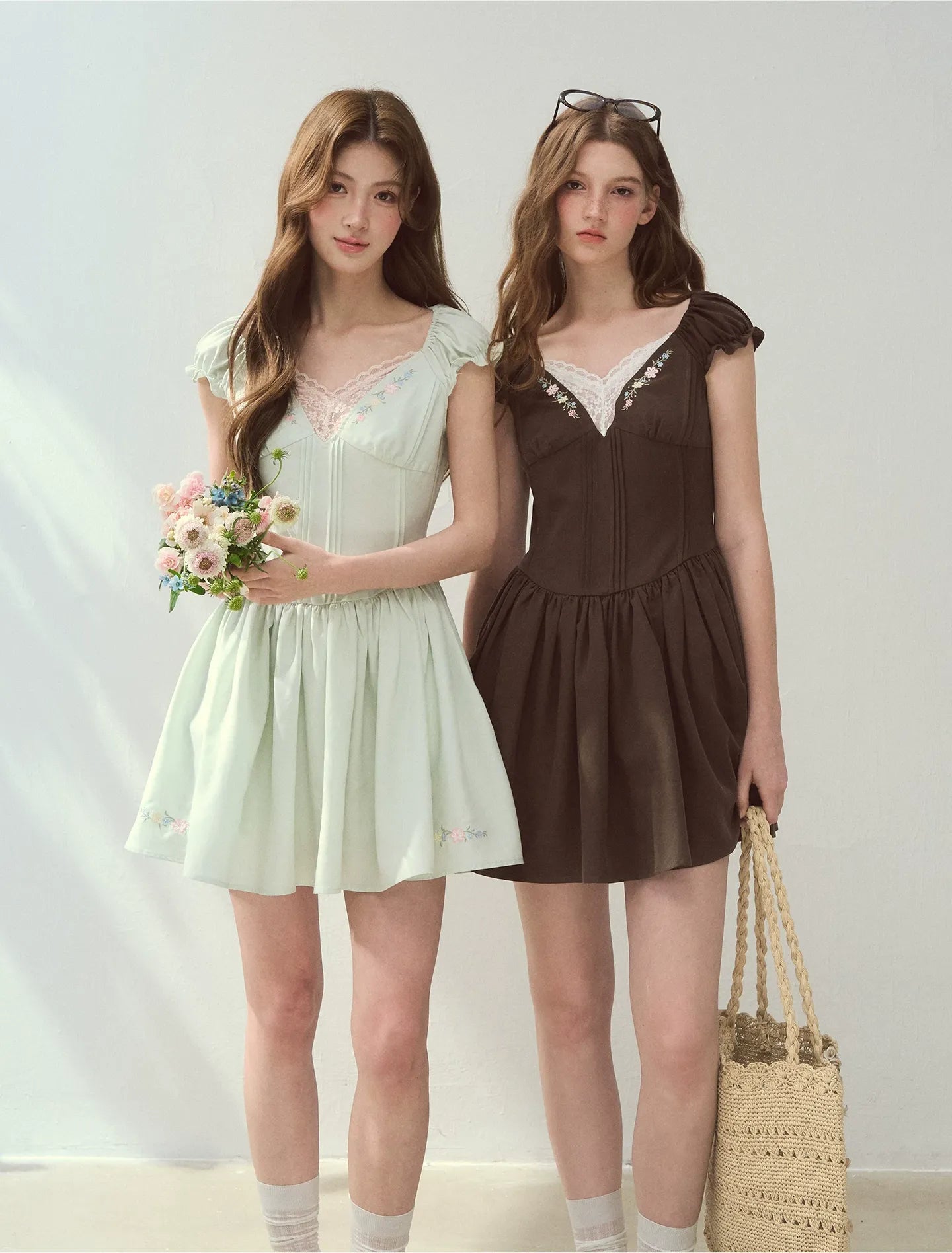 Lyocell Embroidered A-Line Dress