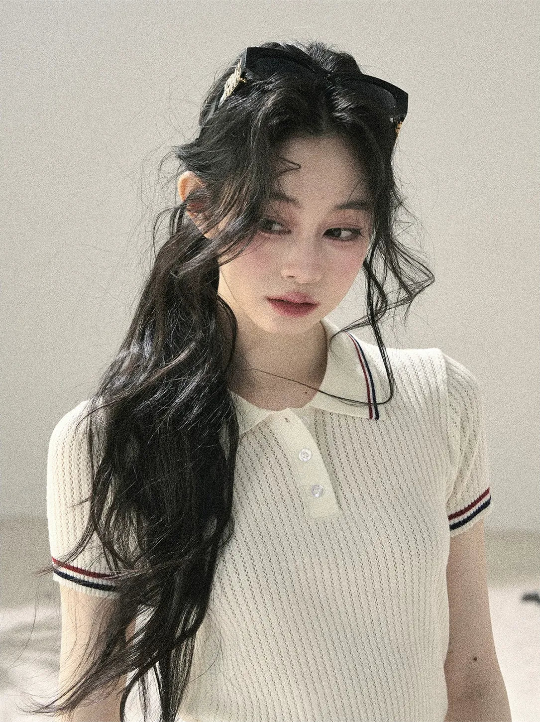 Ribbed Knit Polo Set