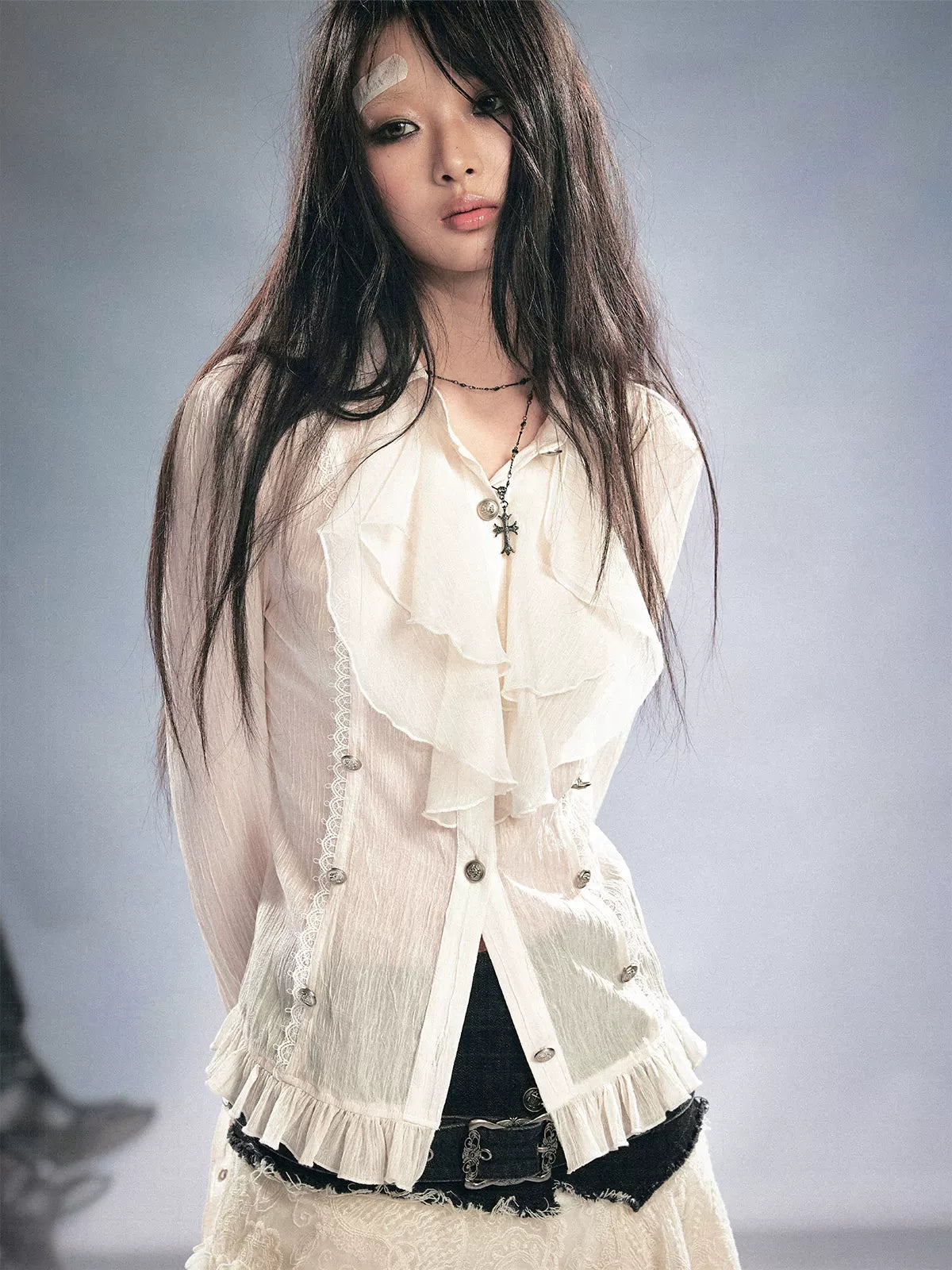 Gothic Ruffled Chiffon Shirt