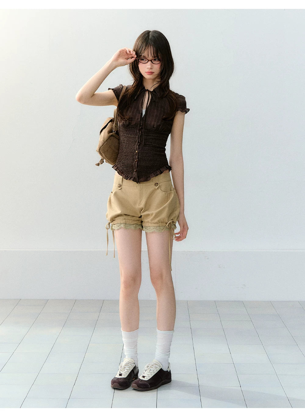 Original Mulberry Silk Lyocell Shirred Waist Blouse