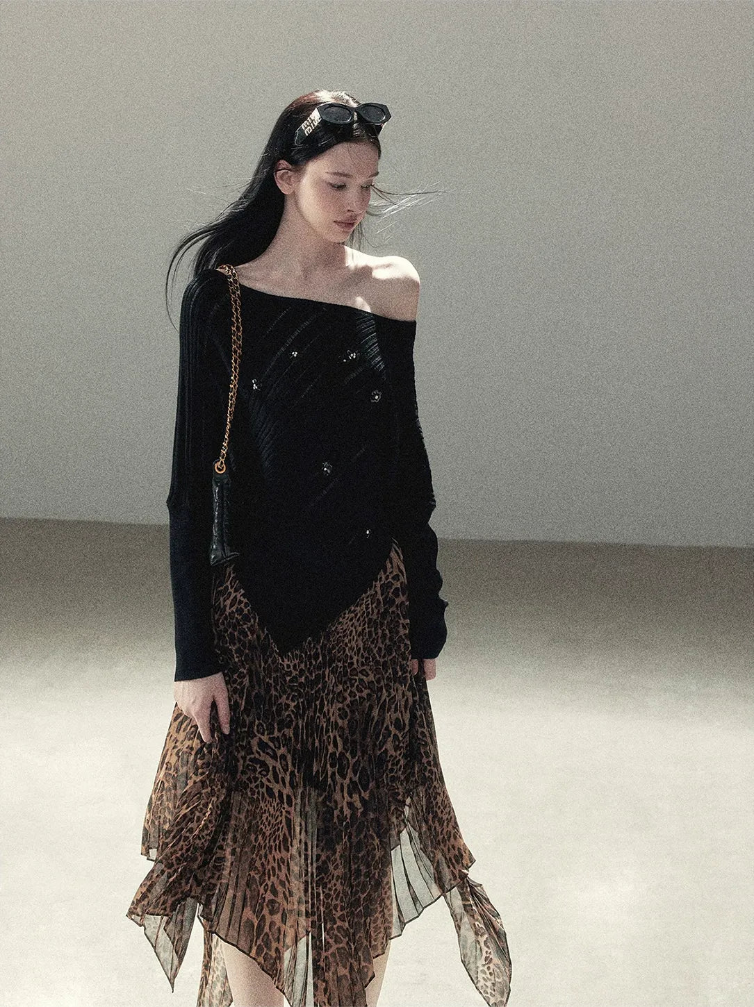 Asymmetric Cutout Relaxed Knit Top