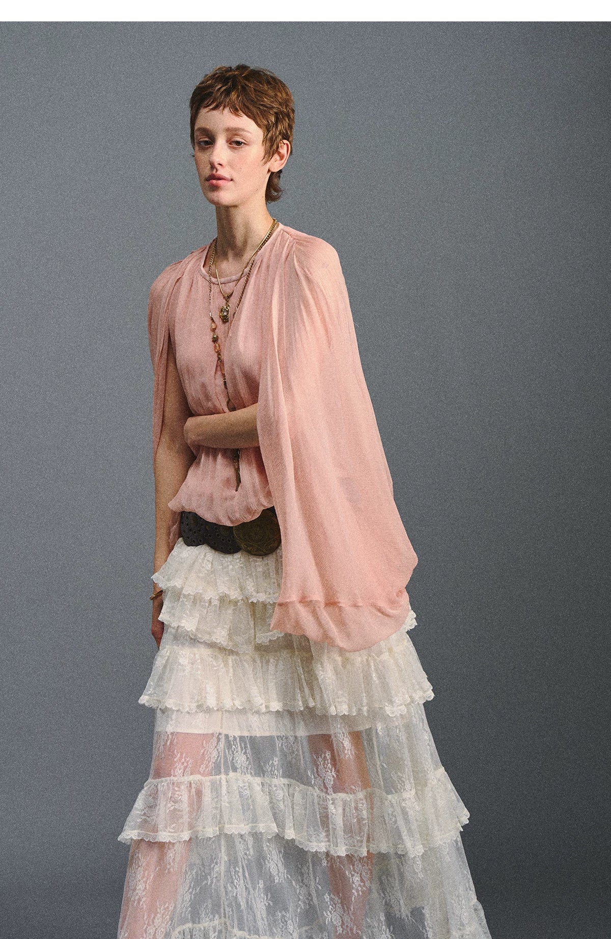 Cape Chiffon Blouse
