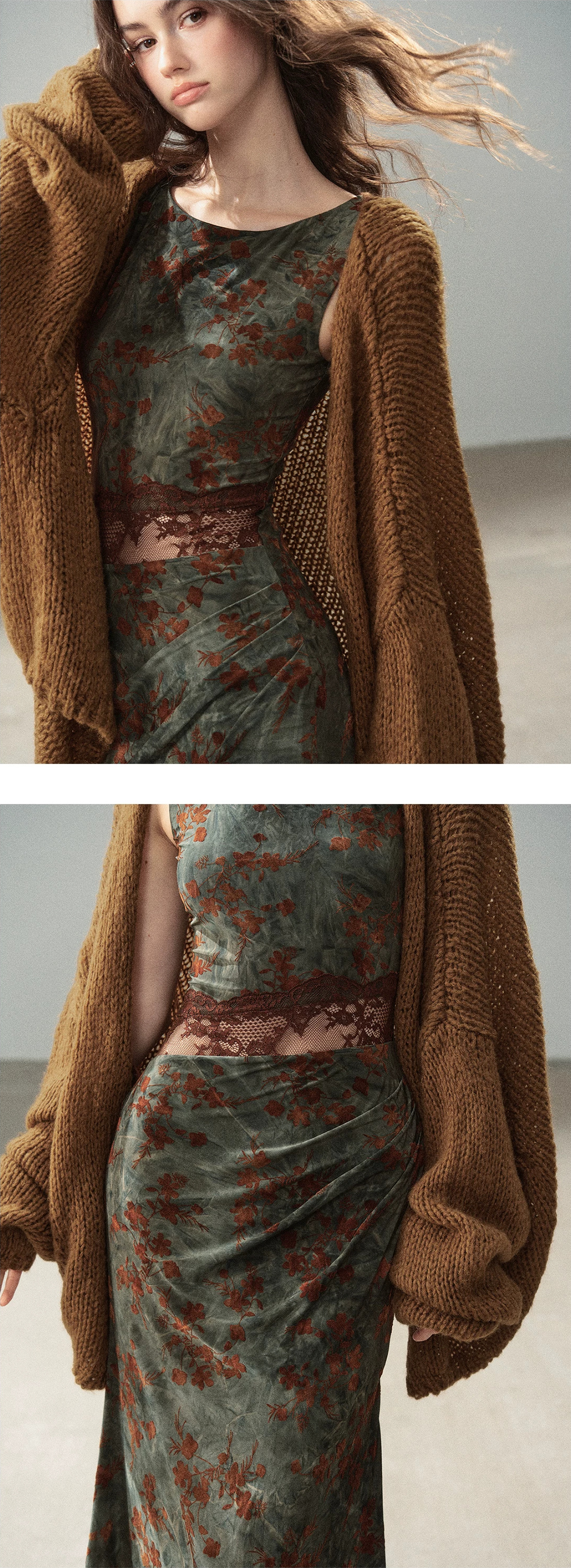 Cardigan aperto in maglia grossa