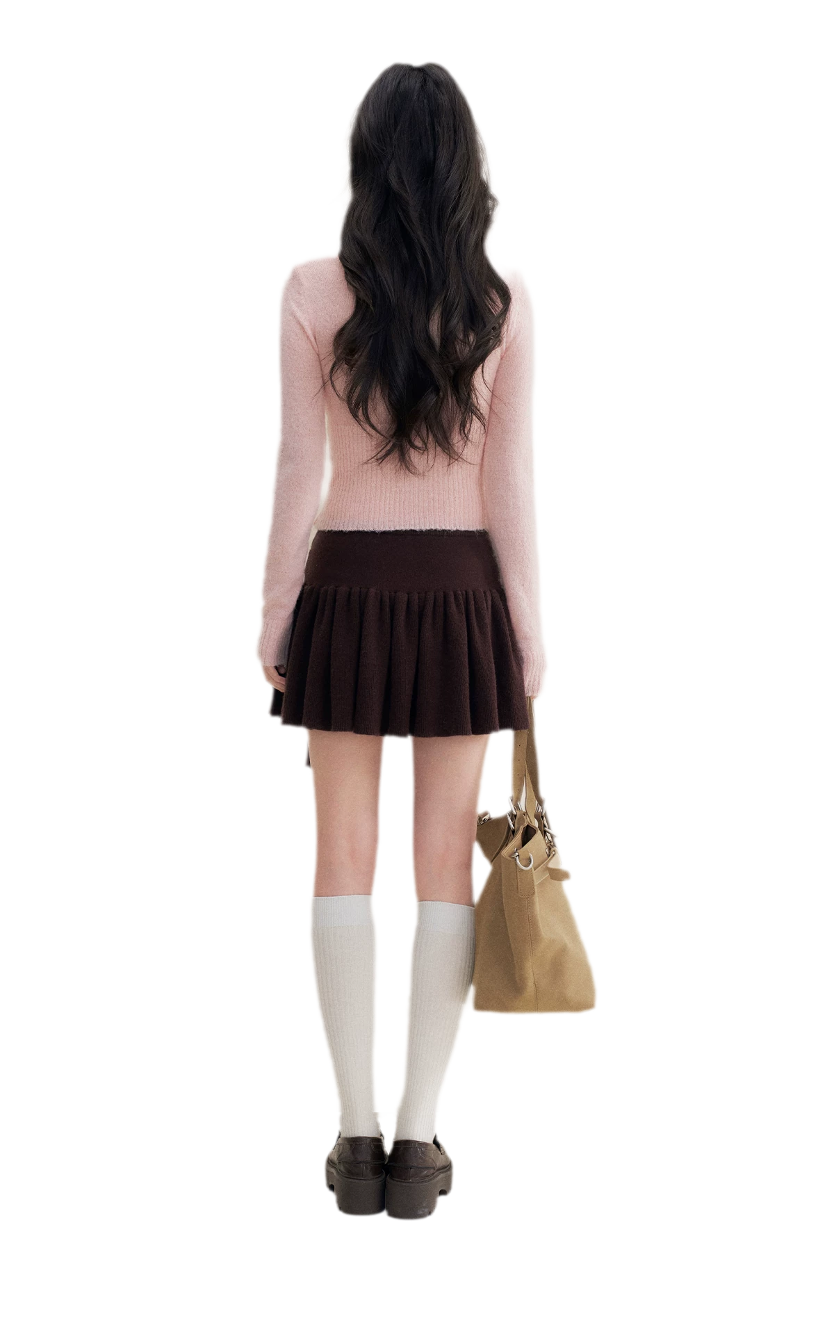 Brushed Contrast V-Neck Sweater