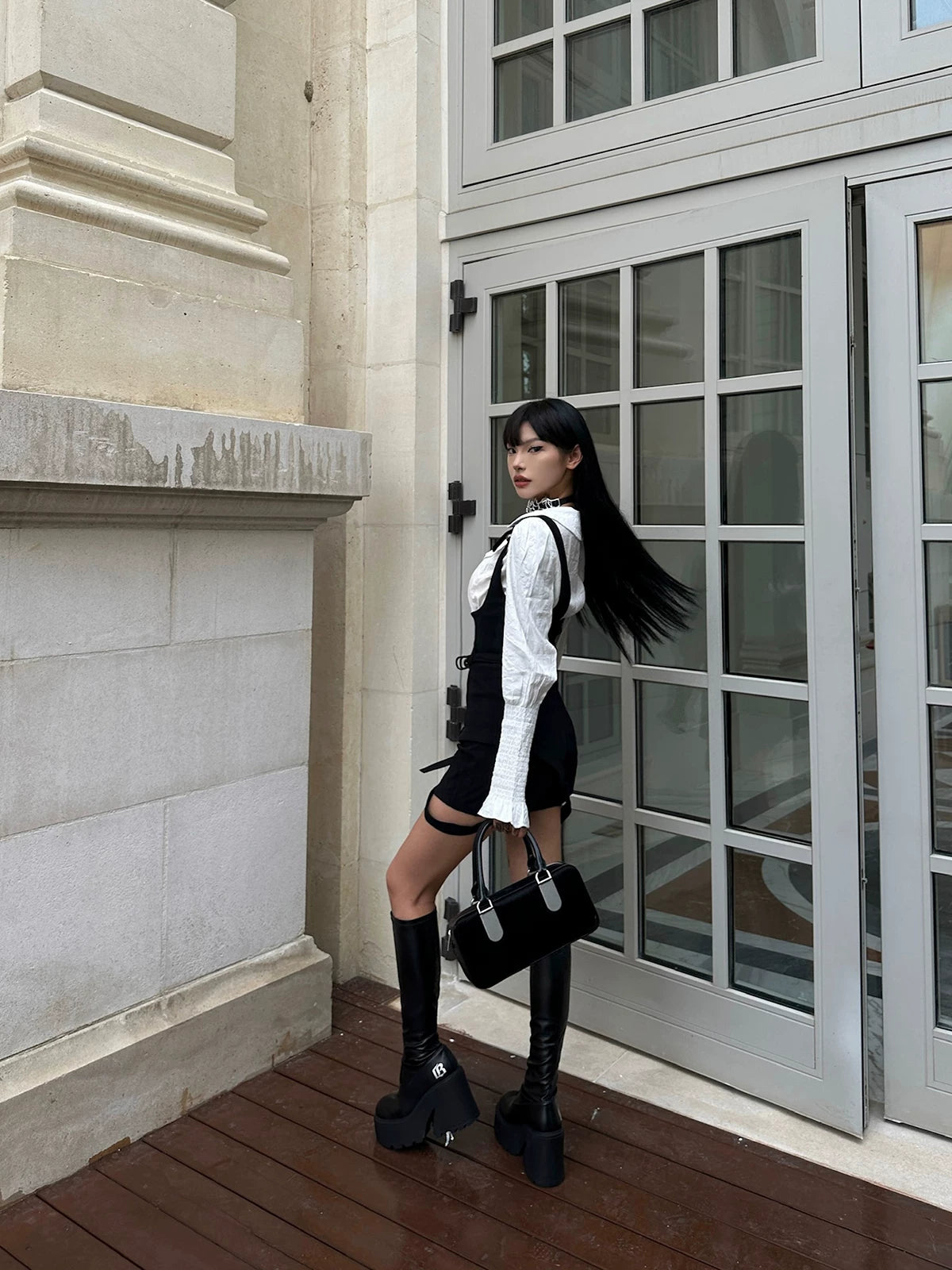 Stretch Platform Ankle Boots