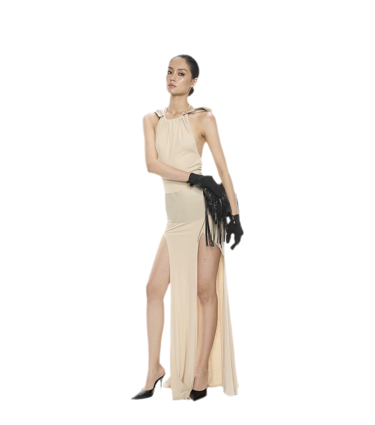 Detachable Hood Cutout Dress