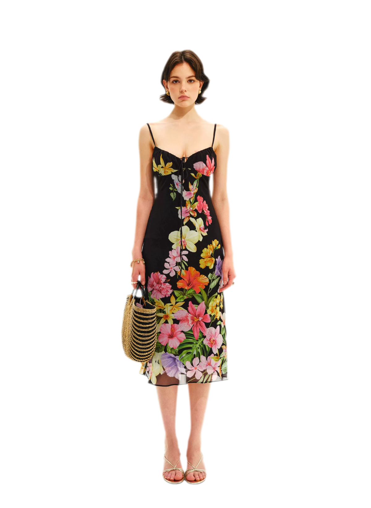 Hand-Painted Floral Camisole Dress
