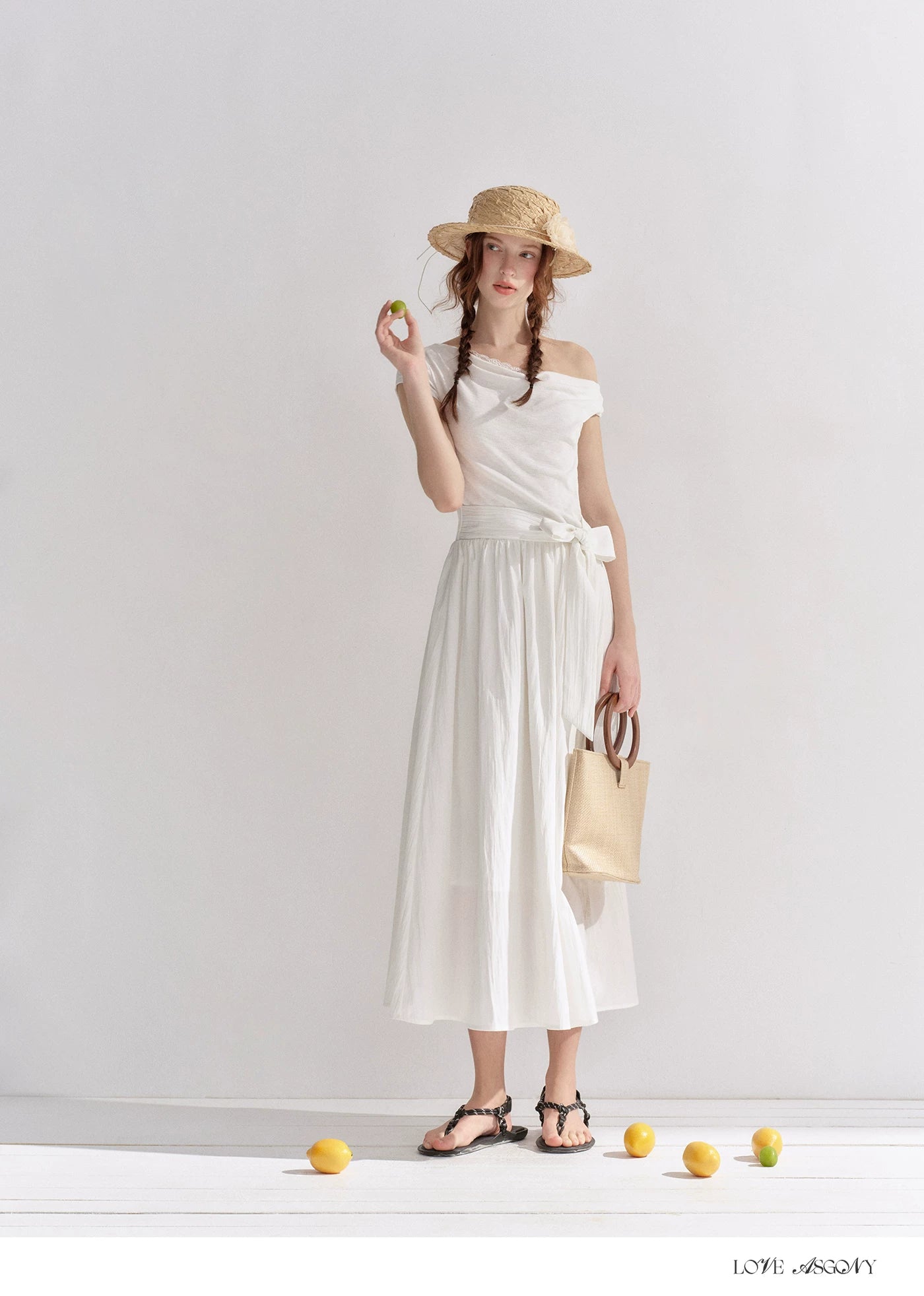 Lace-Trim Off-Shoulder Tie Dress